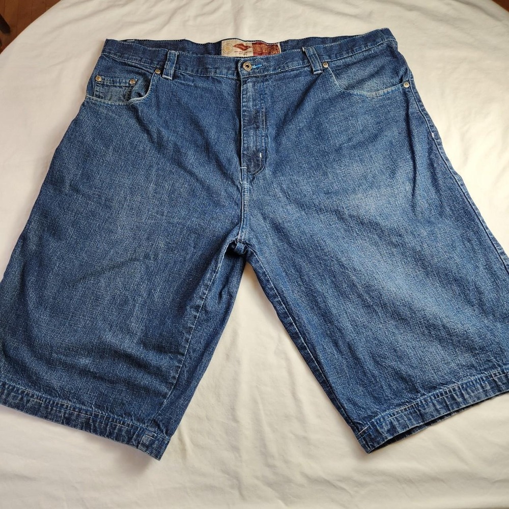 Evolution Jeans Mens Blue Denim Shorts Jorts Size 42 Vintage Y2K Baggy Skater